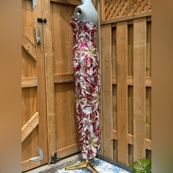 🆕 BRONX & BANCO 🧿 NWOT Dahlia Fuchsia Multi Sequin Maxi Dress, Sz XS US 2 - Picture 8 of 15